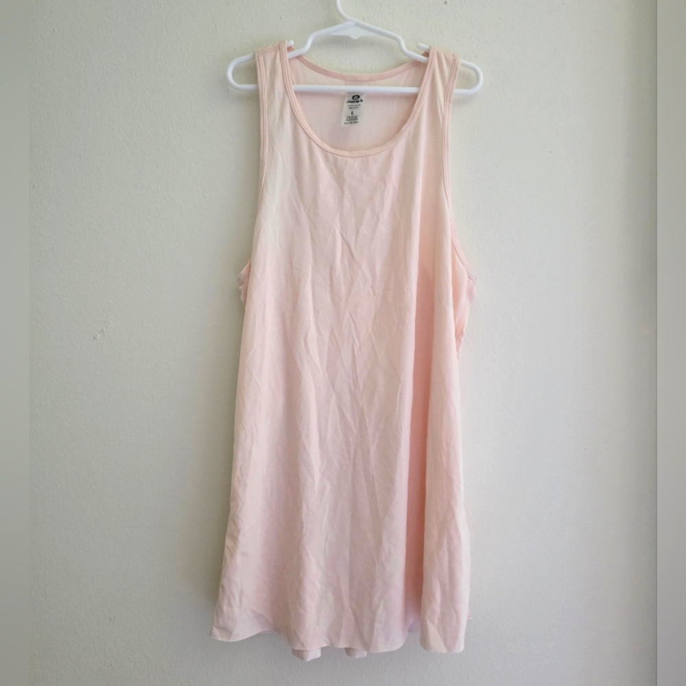 Mono B Light Pink Racer Back Raw Hem Tank Sz Large